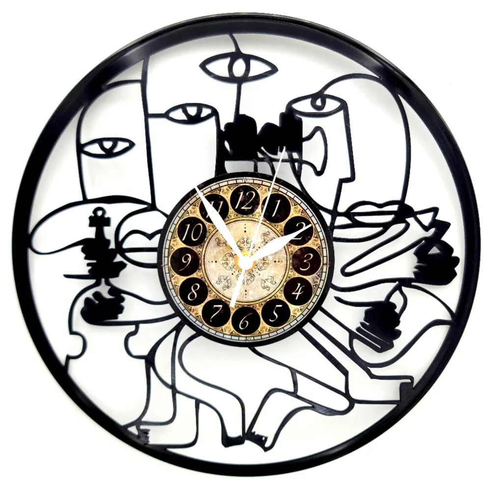 PICASSO inspired, RUSCASSO vinyl record clock